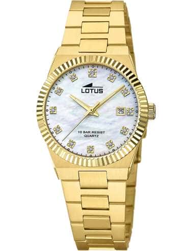 Reloj para Mujer de Acero Dorado con Esfera Nácar - Lotus 18840/1