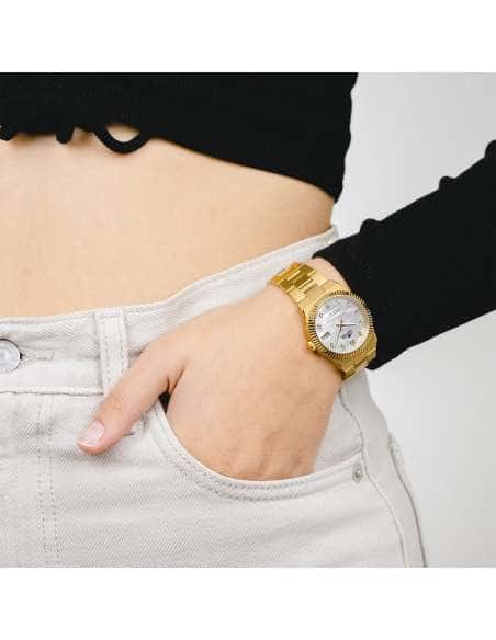 Reloj para Mujer de Acero Dorado con Esfera Nácar - Lotus 18840/1