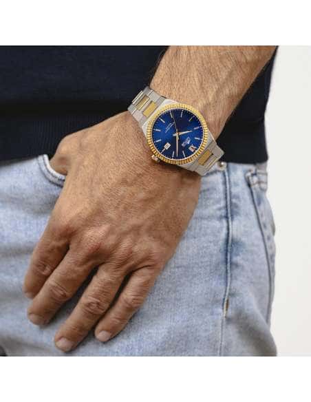 Reloj para Hombre Bicolor con Esfera Azul y Brazalete en Acero y Oro - Lotus 18836/2