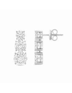 Pendientes largos para Mujer con triple círculo de circonitas - Salvatore 136A0208
