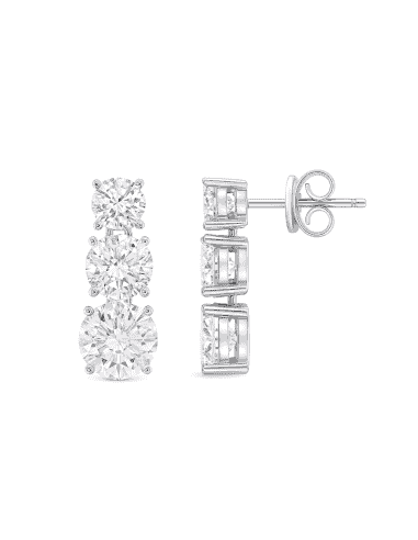 Pendientes largos para Mujer con triple círculo de circonitas - Salvatore 136A0208