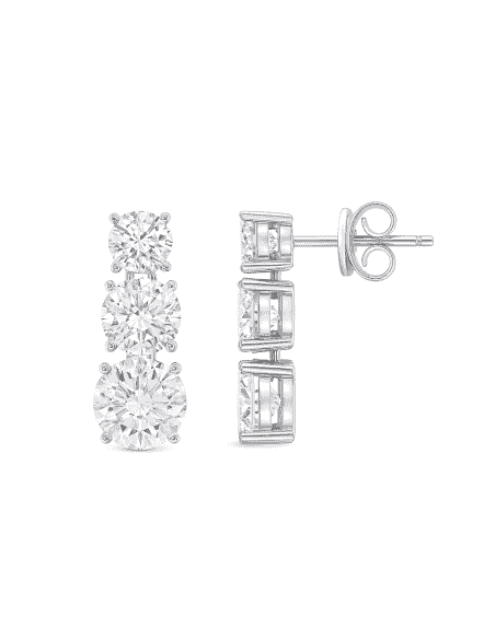 Pendientes largos para Mujer con triple círculo de circonitas - Salvatore 136A0208