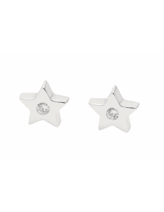 Pendientes para Niña Estrella con circonita (7mm) - Plata 925