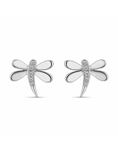 Pendientes para Mujer de plata Libélula con circonitas - Plata 925