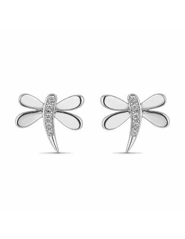 Pendientes para Mujer de plata Libélula con circonitas - Plata 925