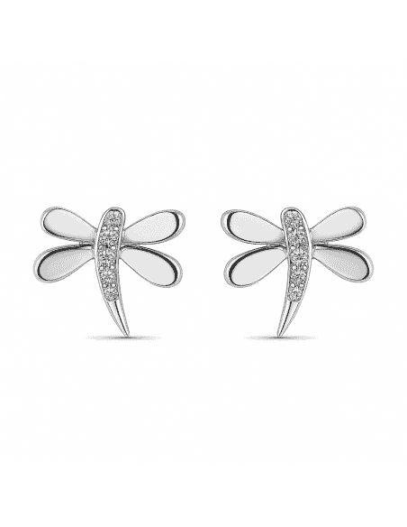 Pendientes para Mujer de plata Libélula con circonitas - Plata 925