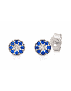 Pendientes de Plata con Circonitas Azules para Mujer o Niña - Plata 925