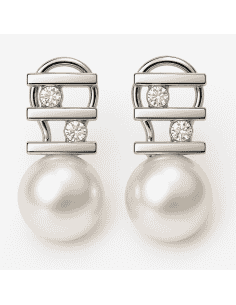 Pendientes para Mujer de plata de ley con circonitas y perla - Plata 925
