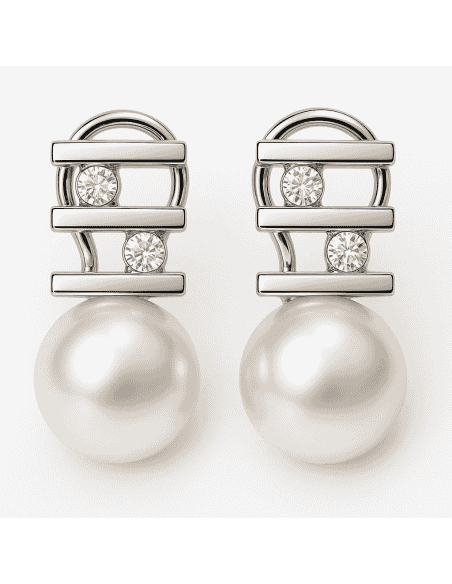 Pendientes para Mujer de plata de ley con circonitas y perla - Plata 925