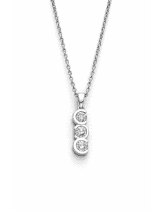 Collar para Mujer con tres circonitas y plata de ley - Lotus LP1785-1/1