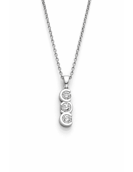 Collar para Mujer con tres circonitas y plata de ley - Lotus LP1785-1/1