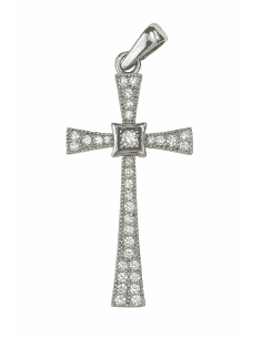 Colgante de plata Cruz con circonitas - Plata 925