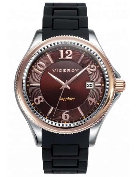 Reloj para Mujer Viceroy Esfera Marrón correa de Silicona Negra y Cristal de Zafiro - Viceroy 47889-45