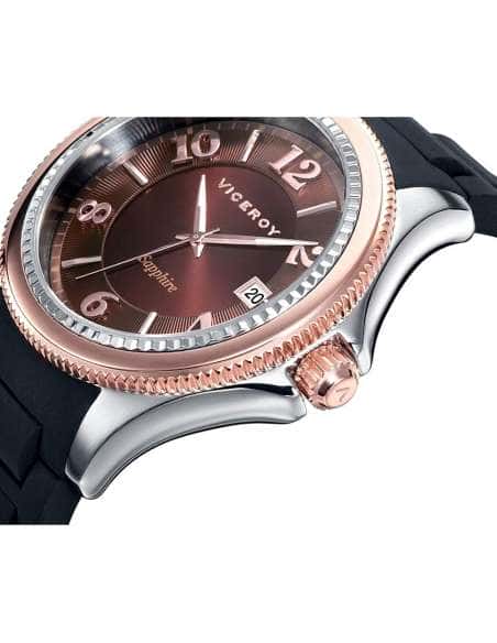 Reloj para Mujer Viceroy Esfera Marrón correa de Silicona Negra y Cristal de Zafiro - Viceroy 47889-45