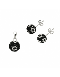 Juego para Mujer Pendientes y colgante en plata y piedras de cristal - Plata 925