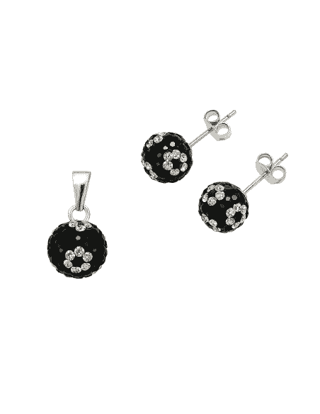 Juego para Mujer Pendientes y colgante en plata y piedras de cristal - Plata 925