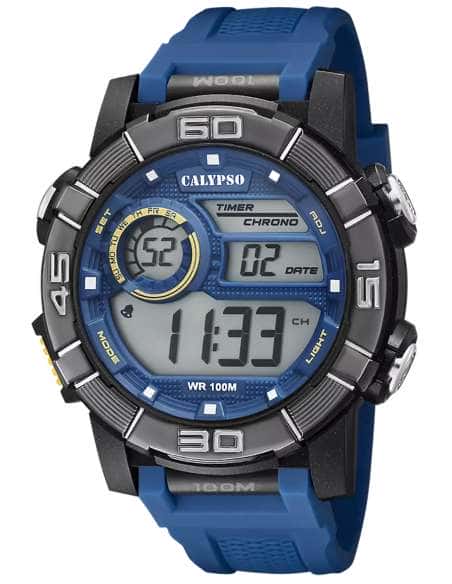 Reloj para Hombre Digital Deportivo Azul y Negro 100M - Calypso K5818/2