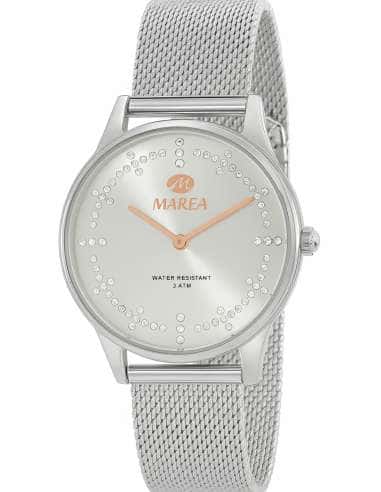 Reloj para Mujer de Acero Inoxidable con Esfera Plateada y Cristales - Marea B54233/1