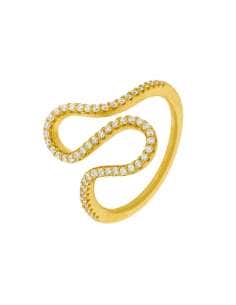 Anillo para Mujer Anillo Abstract Ondas Plata de Ley chapada en Oro con Circonitas - Marea D03206/AD16
