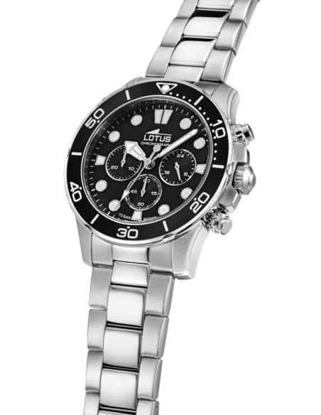 Reloj para Hombre Cronógrafo Acero con Esfera Negra - Lotus 18756/3