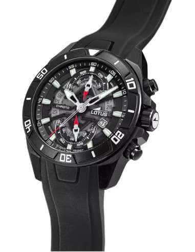 Reloj para Hombre Cronógrafo con Correa Negra y Esfera Azul - Lotus 18945/6