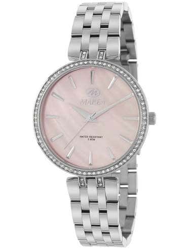 Reloj para Mujer Plateado con Esfera Rosa Nácar y Circonitas - Marea B54229/2