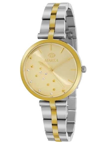 Reloj para Mujer Bicolor Acero y Oro con Cristales Decorativos- Marea B54223/4