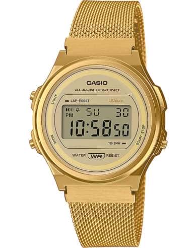 Reloj Unisex Dorado- Casio A171WEMG-9AEF