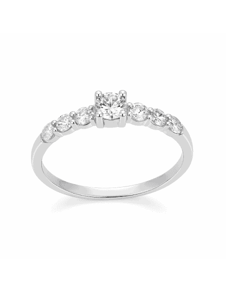 Anillo para mujer Plata con Circonitas Engastadas en Plata de Ley - Plata 925