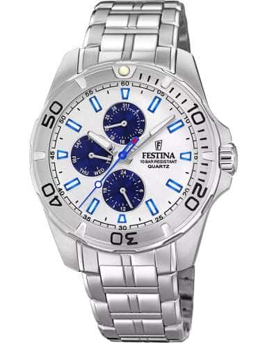 Reloj para Niño Deportivo con Correa de Acero y Esfera Blanca - Festina F20445/1