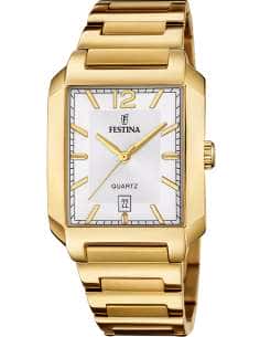 Reloj para Hombre  Acero Dorado Rectangular con Calendario - Festina  F20678/2