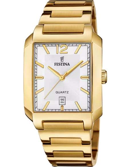 Reloj para Hombre  Acero Dorado Rectangular con Calendario - Festina  F20678/2