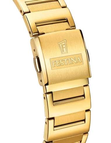 Reloj para Hombre  Acero Dorado Rectangular con Calendario - Festina  F20678/2