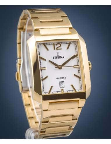 Reloj para Hombre  Acero Dorado Rectangular con Calendario - Festina  F20678/2
