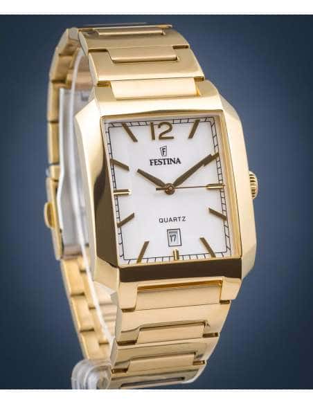 Reloj para Hombre  Acero Dorado Rectangular con Calendario - Festina  F20678/2