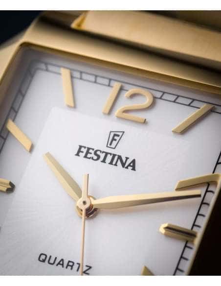 Reloj para Hombre  Acero Dorado Rectangular con Calendario - Festina  F20678/2