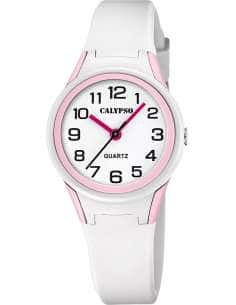 Reloj para Niña Correa Blanca con Esfera Rosa y Números Negros - Calypso K5834/1