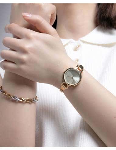 Reloj para Mujer de Acero Dorado Minimalista con Esfera Blanca - Viceroy 42442-27