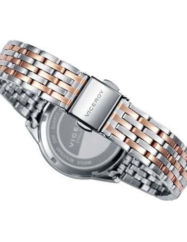 Reloj para Mujer de Acero Bicolor con Detalles Rosados y Esfera Plateada - Viceroy 401072-97