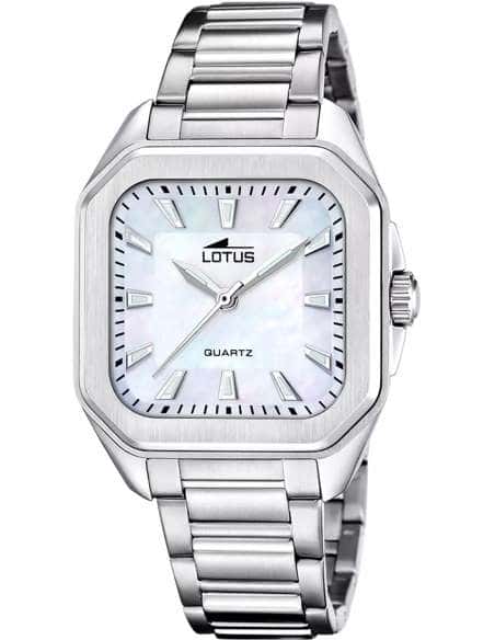 Reloj para Mujer de Acero Inoxidable con Esfera Nácar Rectangular - Lotus 18967/2
