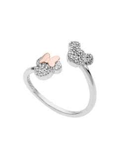 Anillo Universal Minnie & Mickey Plata de Ley con Circonitas - Disney AG0010A2