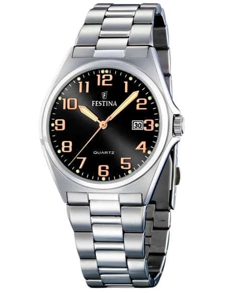 Reloj para Hombre Festina Acero Esfera Negra con Números Gold Rosé - Festina F16374/8