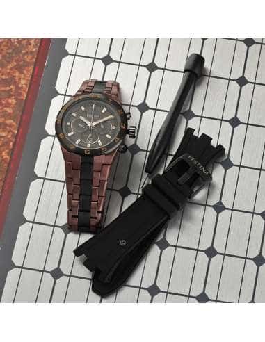 Reloj para Hombre Chrono Bike Marrón Acero -...