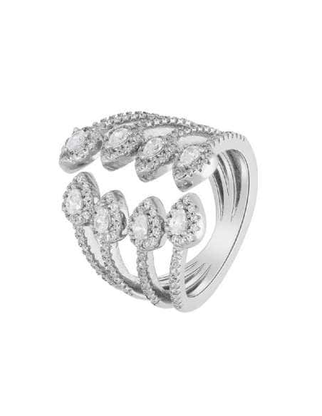 Anillo para Mujer Plata de Ley con Ocho Circonitas en Forma de Lágrima - Marea D02206/AD16