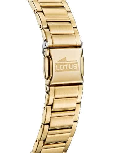 Reloj para Mujer de Acero Dorado con Esfera Nácar Rectangular - Lotus 18970/2