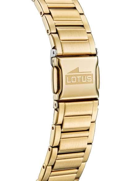 Reloj para Mujer de Acero Dorado con Esfera Nácar Rectangular - Lotus 18970/2