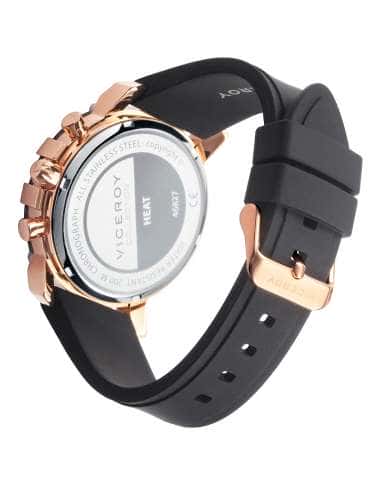 Reloj para Hombre Cronógrafo Acero y Negro con Detalles en Oro Rosa - Viceroy 46827-57