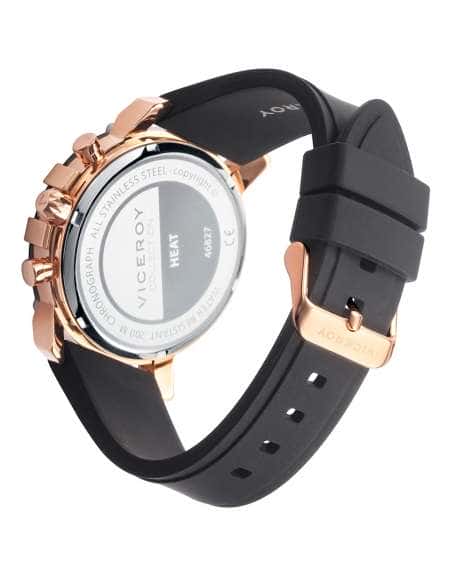 Reloj para Hombre Cronógrafo Acero y Negro con Detalles en Oro Rosa - Viceroy 46827-57