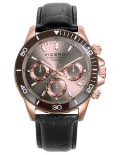 Reloj para Hombre Chronograph Ceramic con Caja Oro Rosa y Correa de Piel Negra - Viceroy 401401-17