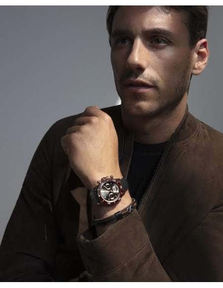 Reloj para Hombre Chronograph Ceramic con Caja Oro Rosa y Correa de Piel Negra - Viceroy 401401-17